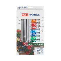 Barvy Akrylové EASY set 12 barev po 12ml + 2x štětec foto